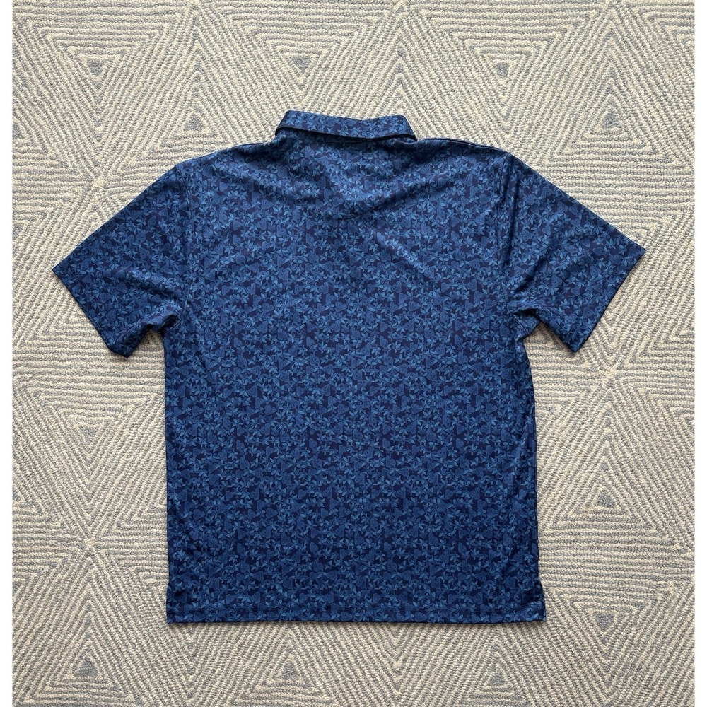 Jack Nicklaus Golden Bear Polyester Polo - Floral/Leaf Design - Blue -‎ Large